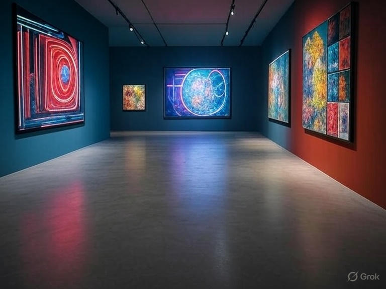 Modern Tech Retro Gallery Scene