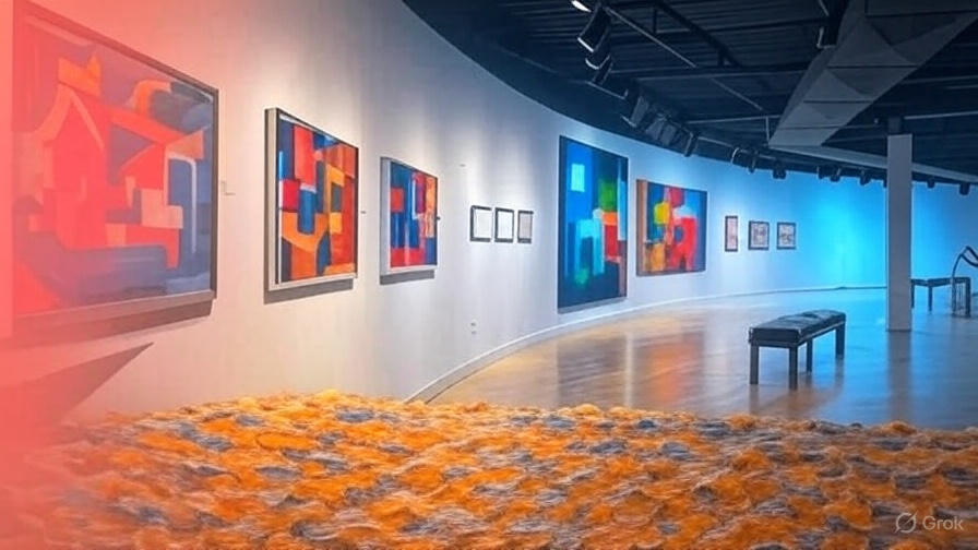 Gallery with Abstract Art